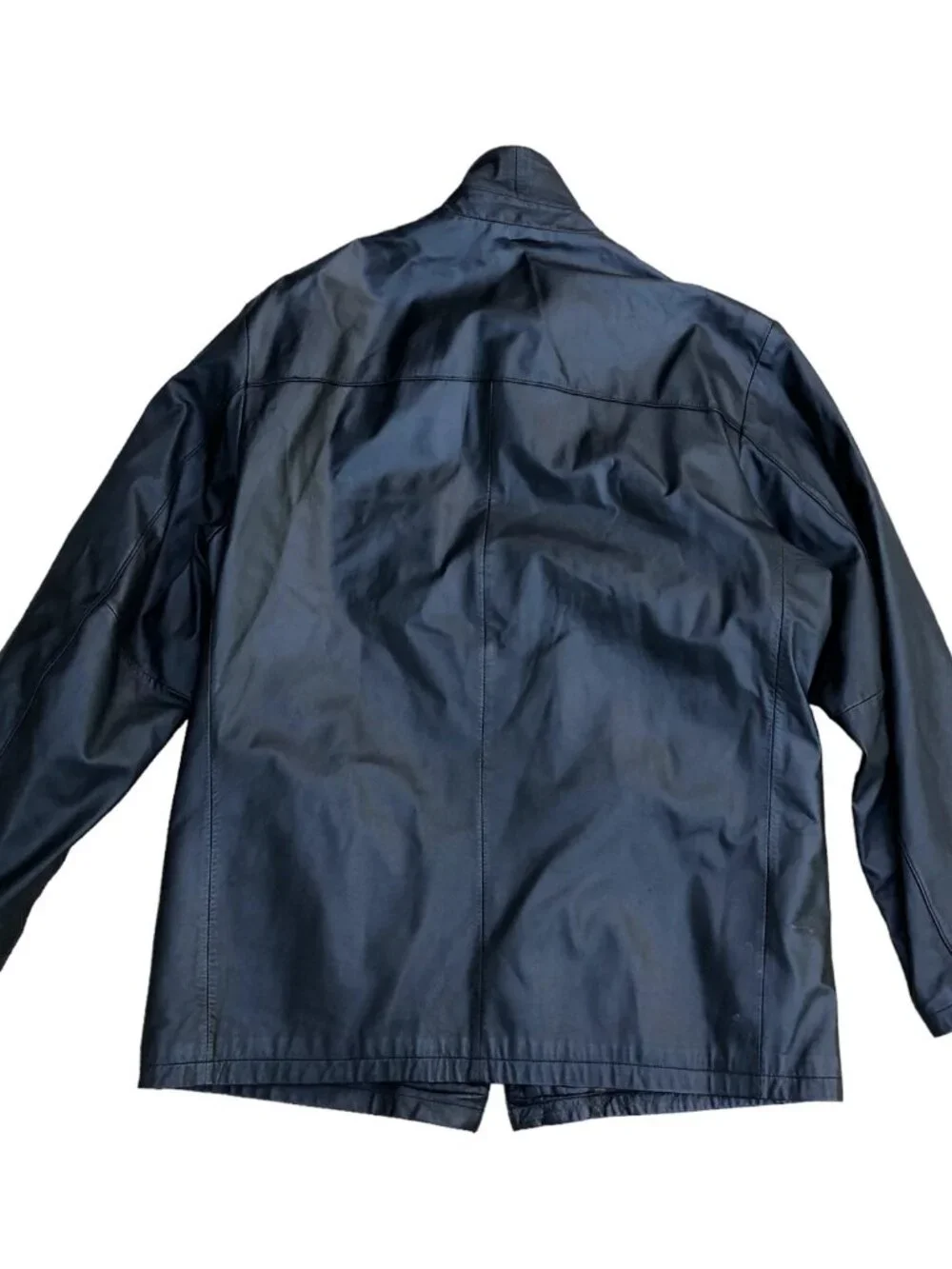 VTG WILSONS LEATHER PELLE STUDIO Leather Jacket Coat Men's LARGE Black Trench